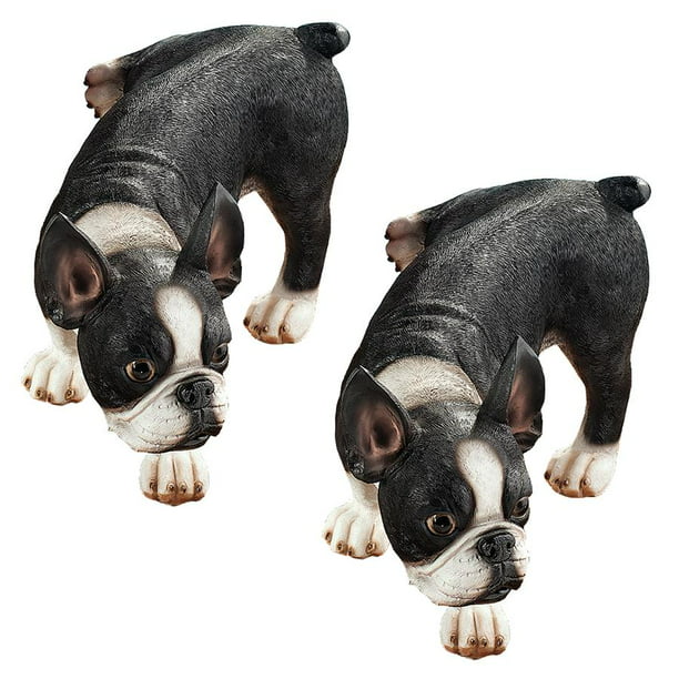 Removable Water-Activated Wallpaper Boston Terrier Face Dog Terriers Breed Grey